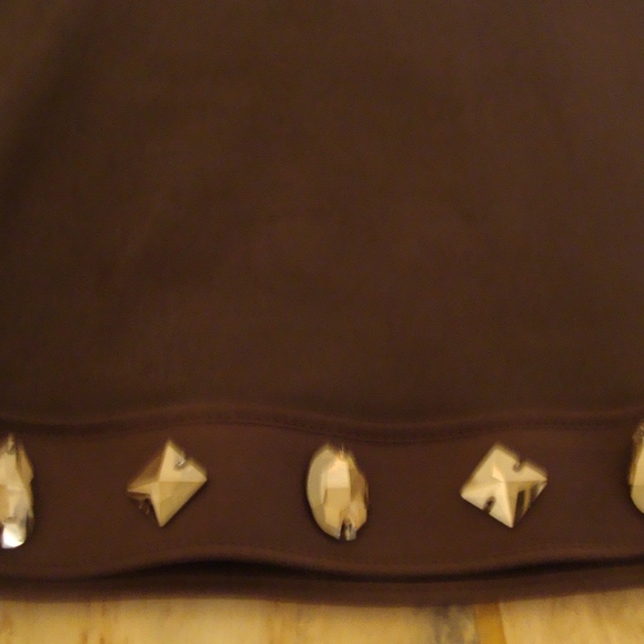 Jitrois Leather Skirt With Stone Jem Detail on Hem - Picture 3 of 5